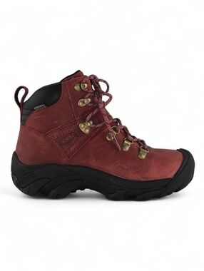 NWOB KEEN Women's Pyrenees Mid Waterproof Leather Hiking Boots Syrah Red 6